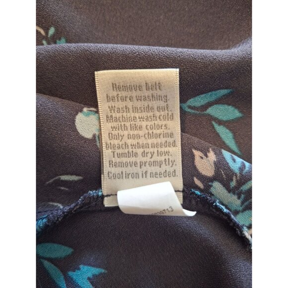 Lauren Conrad Womens Fit Flare Mini Dress XS Floral Blue Tie Waist Cottagecore - Picture 6 of 9